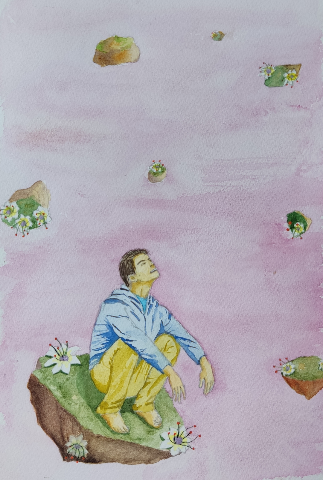 Floating lands on the pinky world