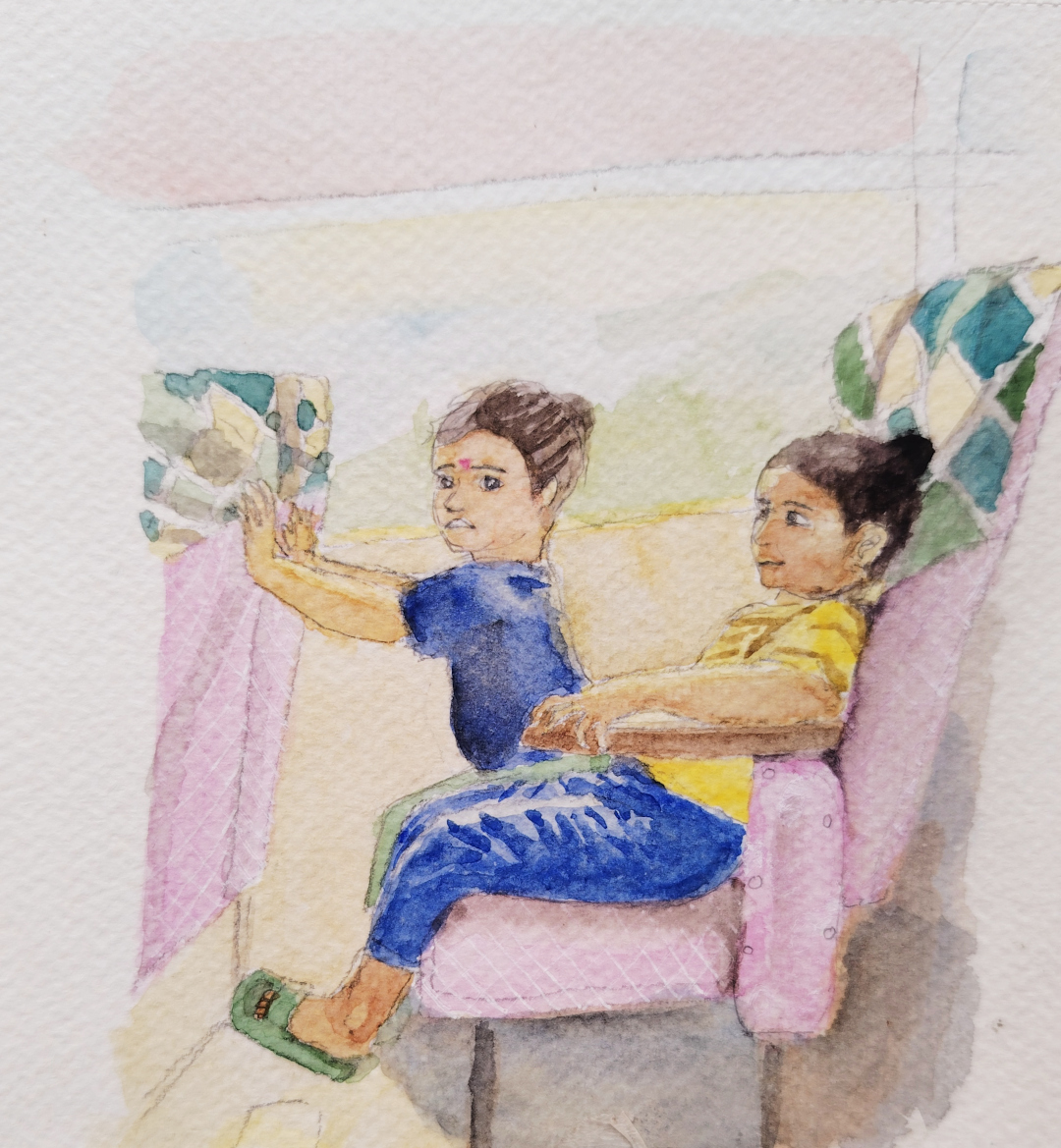 Nepali girls on the bus